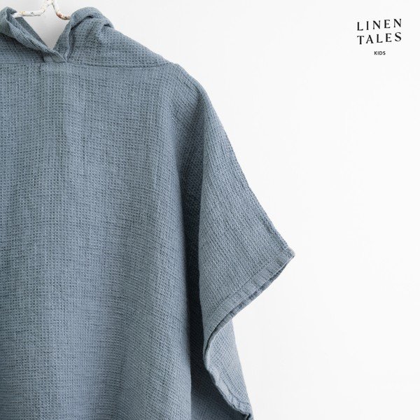 Accappatoio per bambini in lino blu taglia 1-2 anni Blue Fog - Linen Tales-image-1