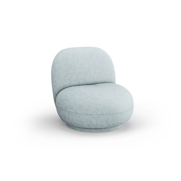Poltrona azzurra girevole con rivestimento in ciniglia Chuck – Micadoni 