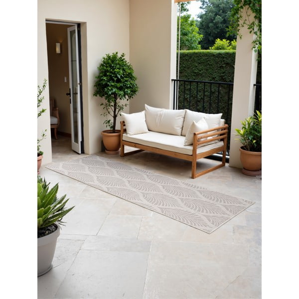 Passatoia da interno ed esterno grigia/avorio 80x250 cm Duet Liora – NORTHRUGS-image-1