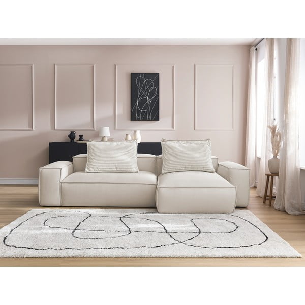 Divano angolare in similpelle beige Boheme - Bobochic Paris-image-1