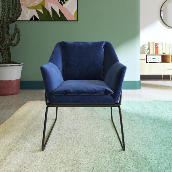 Poltrona in velluto blu Avery - Støraa-image-2