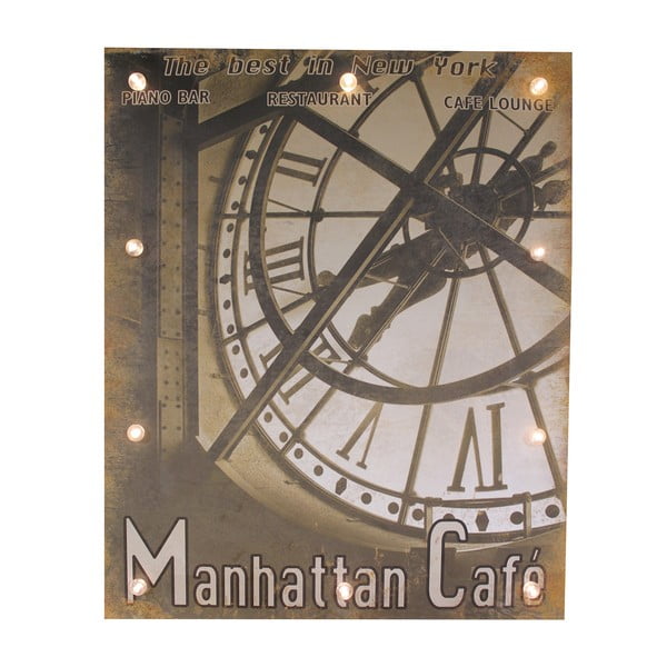 Decorazione luminosa Manhattan Cafe, 45x60 cm - Antic Line