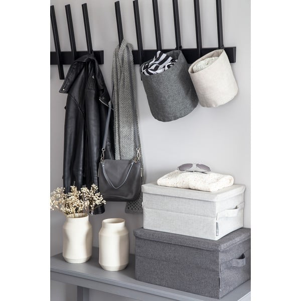 Scatola con coperchio grigia in tessuto 40x30x22 cm Soft Storage – Bigso-image-4