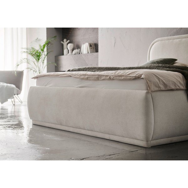 Letto matrimoniale imbottito color crema rete non inclusa 160x200 cm Soma – Meise Möbel-image-1