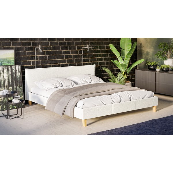 Letto matrimoniale imbottito crema con griglia 180x200 cm Tina - Ropez-image-2