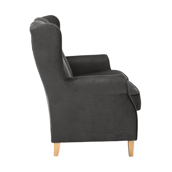 Divano in velluto antracite , 139 cm Lorris - Max Winzer-image-4