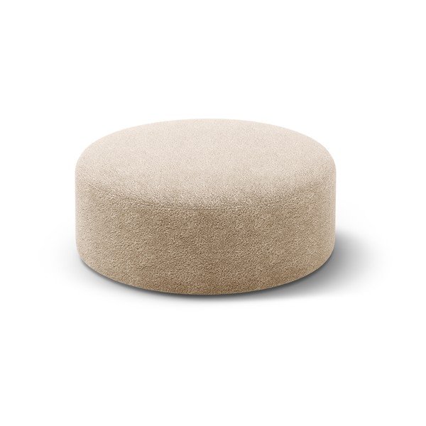 Poggiapiedi marrone chiaro con rivestimento in bouclé Dia – Micadoni 