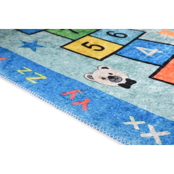 Tappeto da gioco per bambini blu lavabile 120x180 cm Hopscotch Blue – Vitaus-image-2