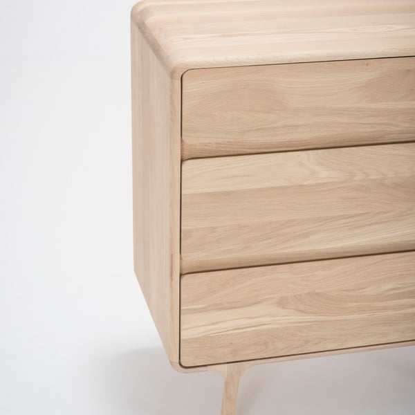 Cassettiera in rovere massiccio con 3 cassetti Fawn - Gazzda-image-4