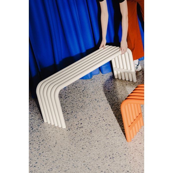 Panca da giardino beige in metallo Nokk – noo.ma-image-2