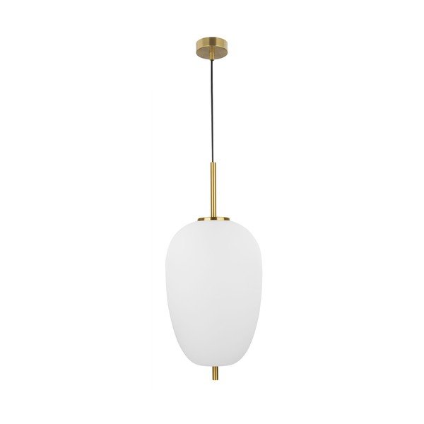 Lampadario bianco/color ottone in vetro ø 27 cm Lato – Nova Luce