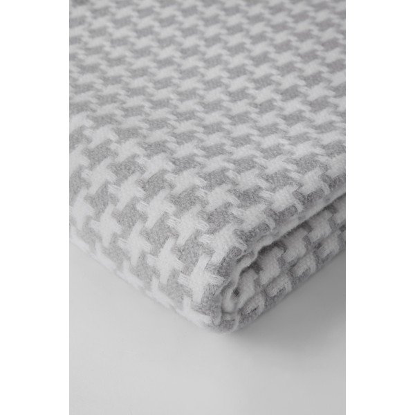 Plaid grigio chiaro con motivo a binario di gallo , 140 x 180 cm Pearls - Euromant-image-1