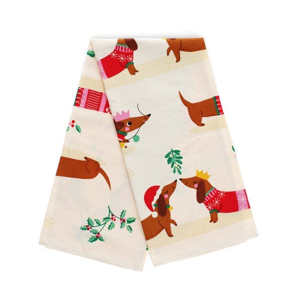 Strofinaccio in cotone 70x50 cm Festive Sausage Dog – Rex London-image-2