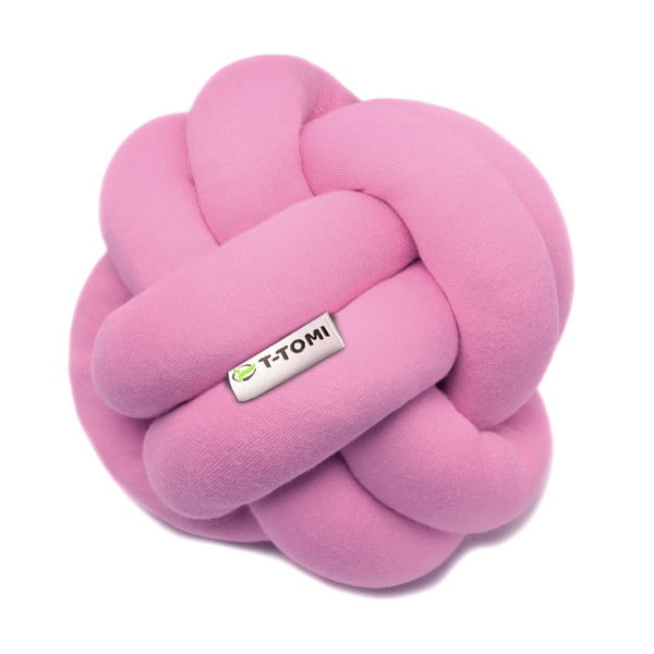 Pallone di cotone rosa lavorato a maglia, ø 20 cm - T-TOMI