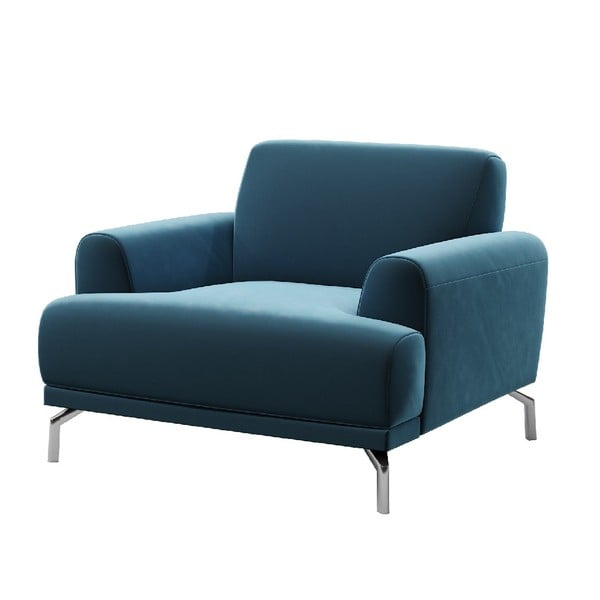 Poltrona in velluto blu Puzo - MESONICA-image-2