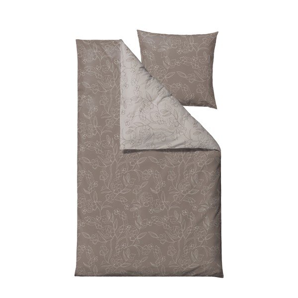Biancheria da letto singola in cotone sateen marrone 140x200 cm Infinity - Södahl