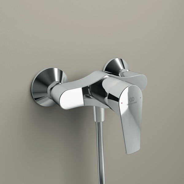 Rubinetto per doccia argentato effetto lucido  a muro Cerafine D - Ideal Standard-image-2