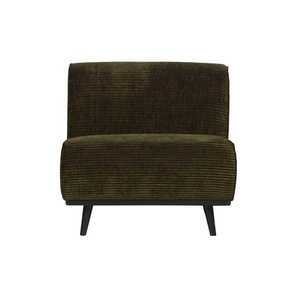Poltrona in velluto a coste verde scuro Statement - BePureHome