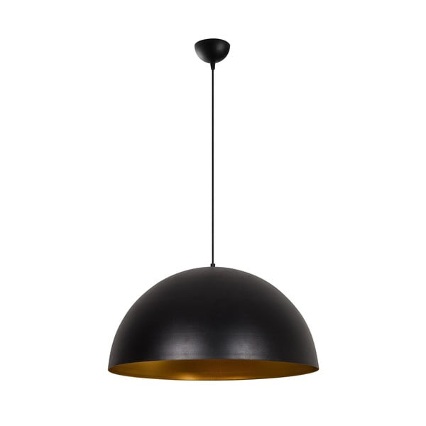 Lampadario nero con paralume in metallo ø 60 cm Sivano – Opviq lights