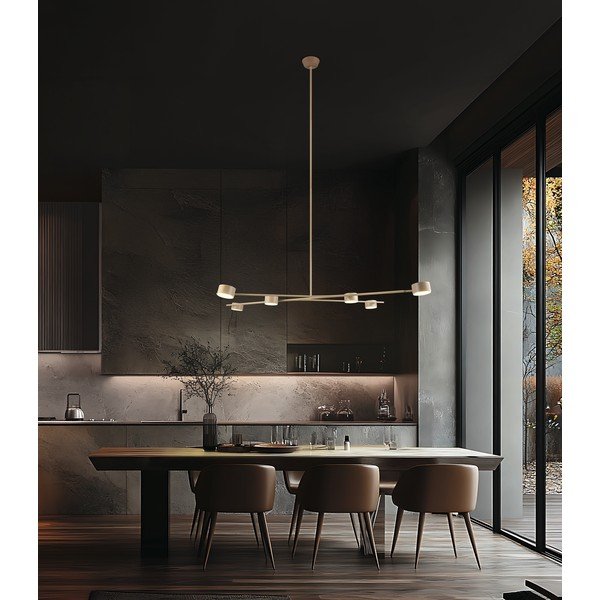 Lampadario beige in metallo Coda – Trio Select-image-1