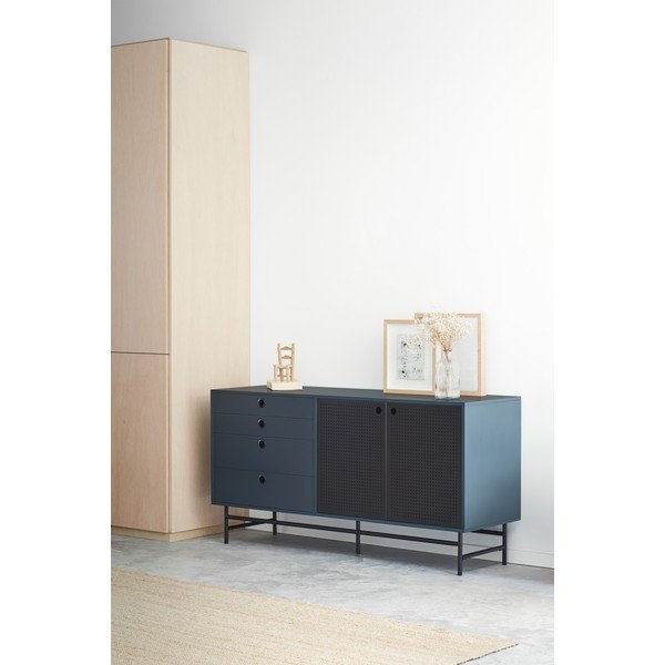 Cassettiera nera e blu , larghezza 150 cm Punto - Teulat-image-3