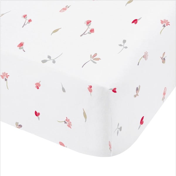 Lenzuolo bianco e rosso Jasmine , 90 x 190 cm Floral - Catherine Lansfield