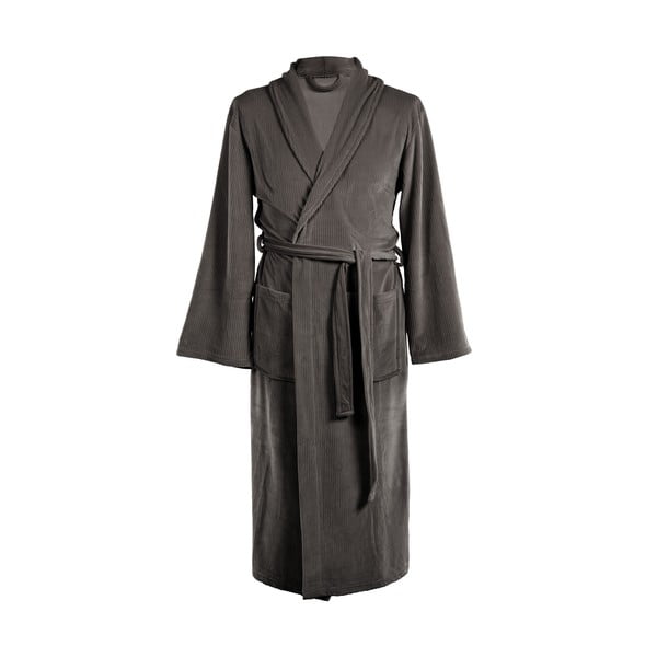 Accappatoio grigio in micropile S/M Elena – Tiseco Home Studio