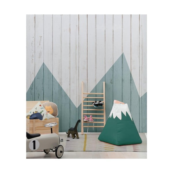 Borsa da salotto per bambini verde e beige Mountain - Little Nice Things-image-1