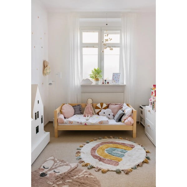 Tappeto per bambini fatto a mano, ø 110 cm Rainbow - Nattiot-image-1