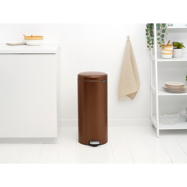 Cestino per la spazzatura color bronzo in acciaio con pedale 30 l NewIcon – Brabantia-image-1