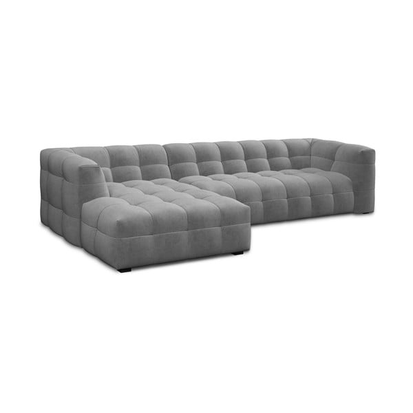 Divano angolare in velluto grigio, angolo sinistro Vesta - Windsor & Co Sofas-image-3