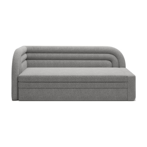 Divano grigio allungabile/con contenitore con penisola a sinistra e rivestimento in bouclé 223 cm Fabillo – ELTAP