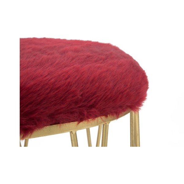 Panca imbottita rosso borgogna con struttura in ferro color oro Amelia - Mauro Ferretti-image-4