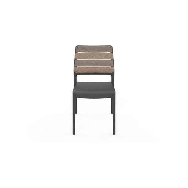 Sedia da esterno grigio scuro/marrone scuro in plastica Deco Porto – Keter-image-1
