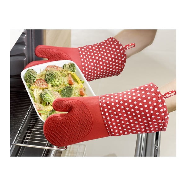 Set di 2 guanti da forno in silicone rosso Forno - Wenko-image-1