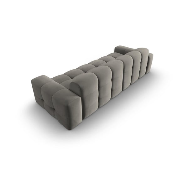 Divano in velluto grigio 255 cm Kendal - Micadoni Home-image-4