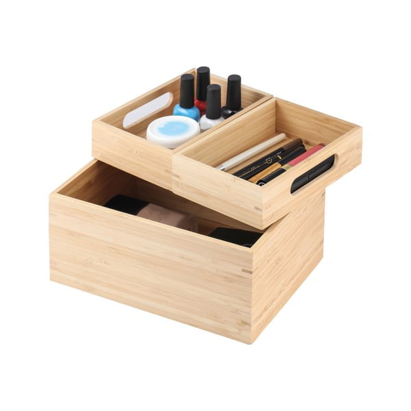 Organizer da bagno di colore naturale in bambù per cosmetici Isalys – MSV