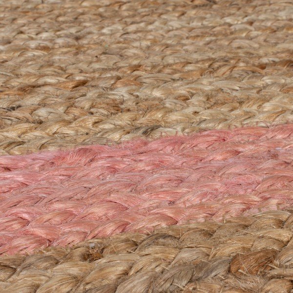 Tappeto rosa/di colore naturale in iuta tessuto a mano 160x230 cm Grace – Flair Rugs-image-4