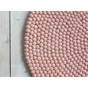 Tappeto di lana a palline rosa , ⌀ 90 cm Ball Rugs - Wooldot