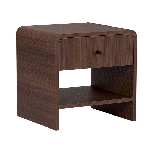 Comodino colore naturale scuro con effetto noce Parila – Nordure