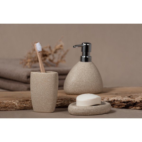 Tazza in ceramica beige per spazzolini da denti Pion - Wenko-image-3