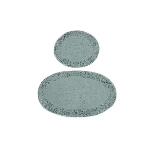 Tappetini da bagno verde chiaro in set da 2 100x60 cm Piante - Foutastic