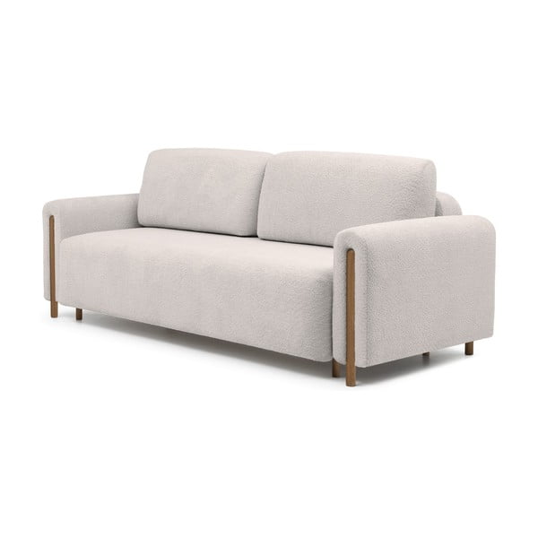 Divano beige allungabile/con contenitore e rivestimento in bouclé 244 cm Arcadova – ELTAP-image-2