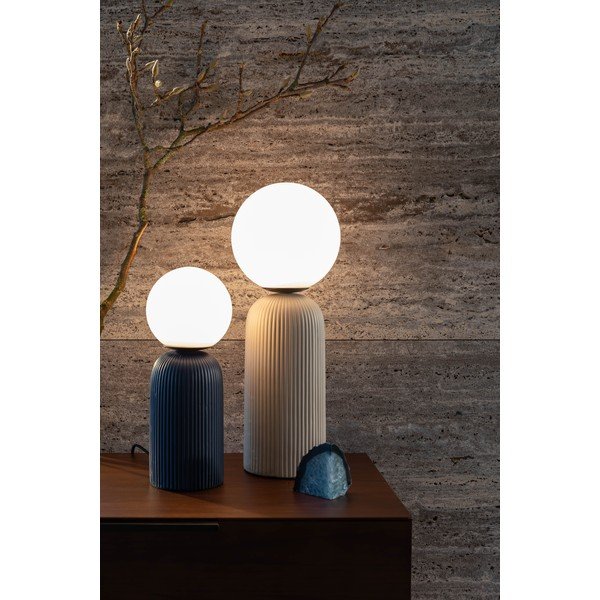 Lampada da tavolo beige in ceramica con paralume in vetro (altezza totale 53 cm) Dash – Zuiver-image-1