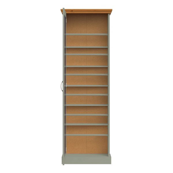 Scarpiera con specchio verde/colore naturale chiaro in pino massiccio 60x180x25 cm Selma – Støraa-image-3