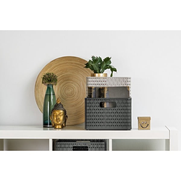 Cestino in plastica riciclata grigio scuro Country - Rotho-image-3