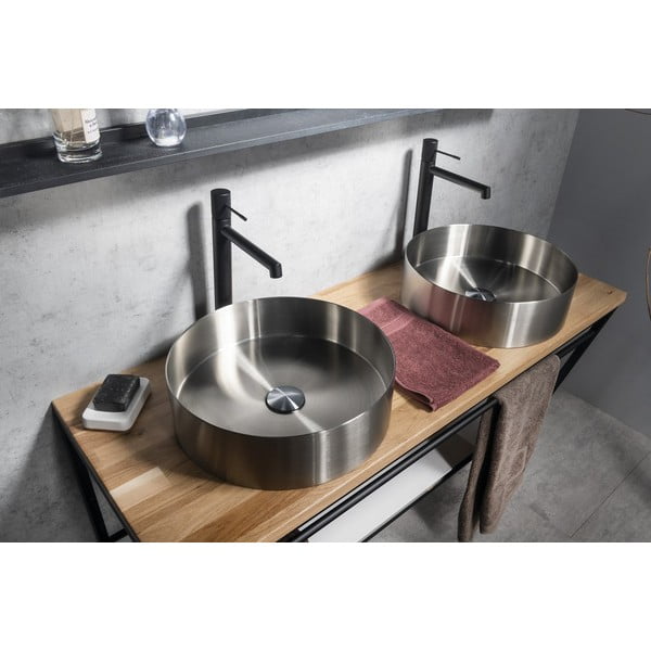 Rubinetto per lavandino in nero opaco verticale Solaris – Sapho-image-4