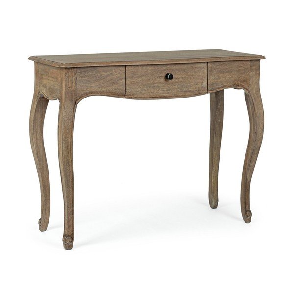 Tavolo consolle colore naturale scuro in mango massiccio 40x100 cm Domitille – Bizzotto