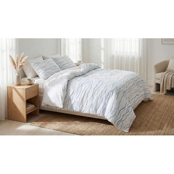 Set copripiumino e federa bianco per letto matrimoniale 200x200 cm Serenity – Mijolnir