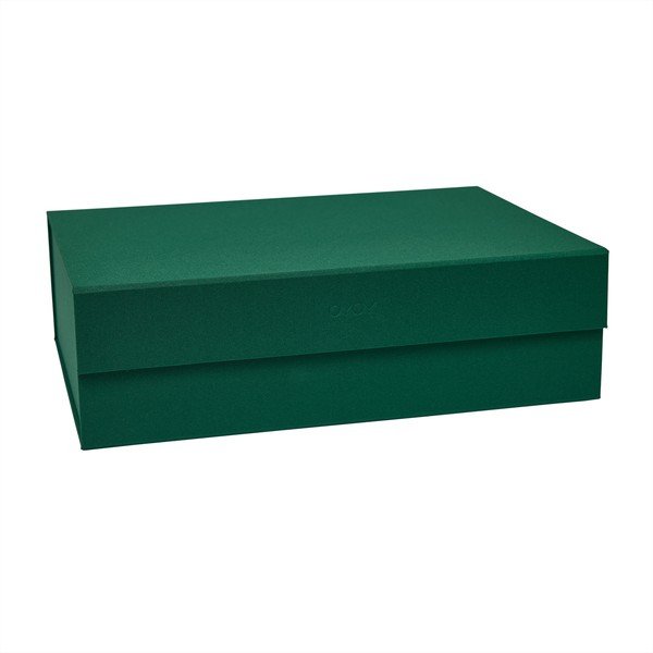 Scatola con coperchio verde scuro in cartone 45x33x15 cm Hako – OYOY Living Design